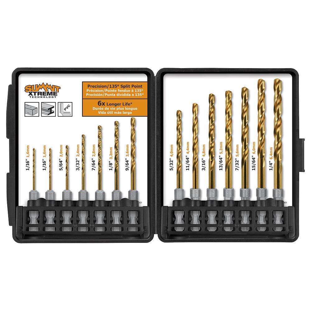 Montana Brand Tools Wood/Metal Drill Bit Set Titanium Coated 14pc, large image number 1