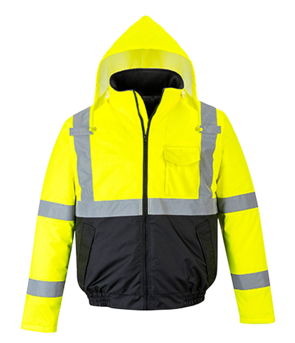 Portwest Class 3 Hi-Vis Two-Tone Bomber Jacket Yellow and Black - 4XL, large image number 1