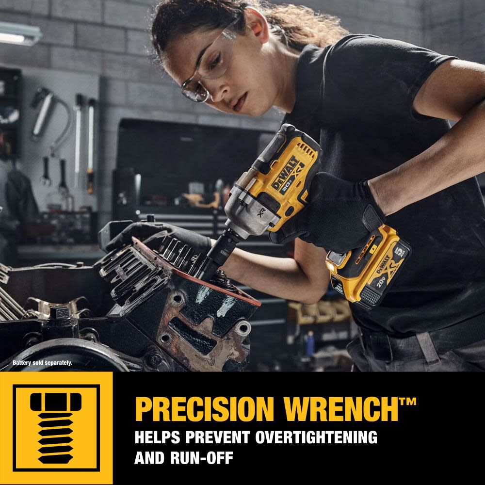 DEWALT 20V MAX XR 1/2in Mid Range Impact Wrench with Detent Pin Anvil (Bare Tool), large image number 12