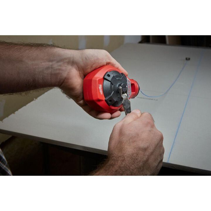 Milwaukee 100 Ft. Aluminum Precision Line Chalk Reel Kit with Blue Chalk, large image number 1
