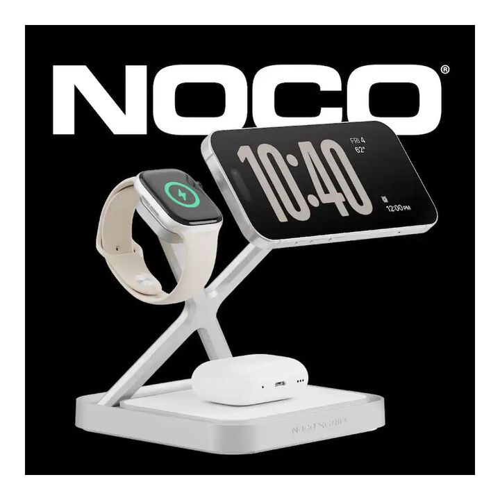 Noco 3-In-1 Qi2 15W Wireless Charging Stand Silver, large image number 1