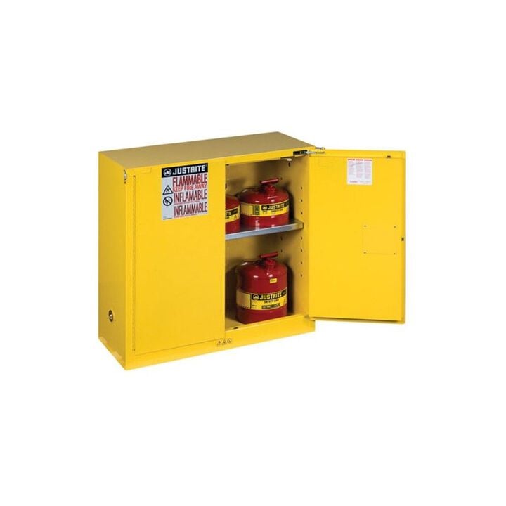 Justrite 30 Gallon Yellow Steel Self Close Flammable Cabinet, large image number 3