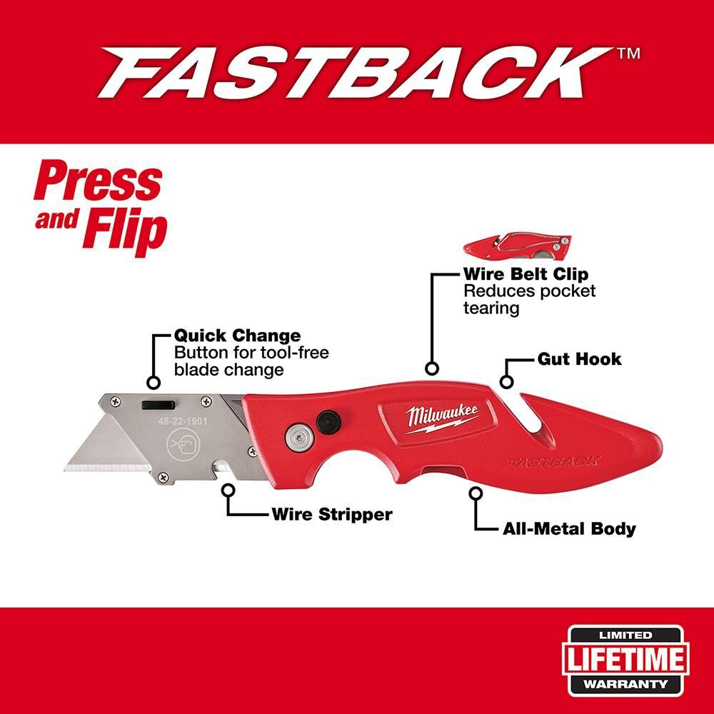 Milwaukee Fastback Flip-Blade Utility Knife, large image number 2
