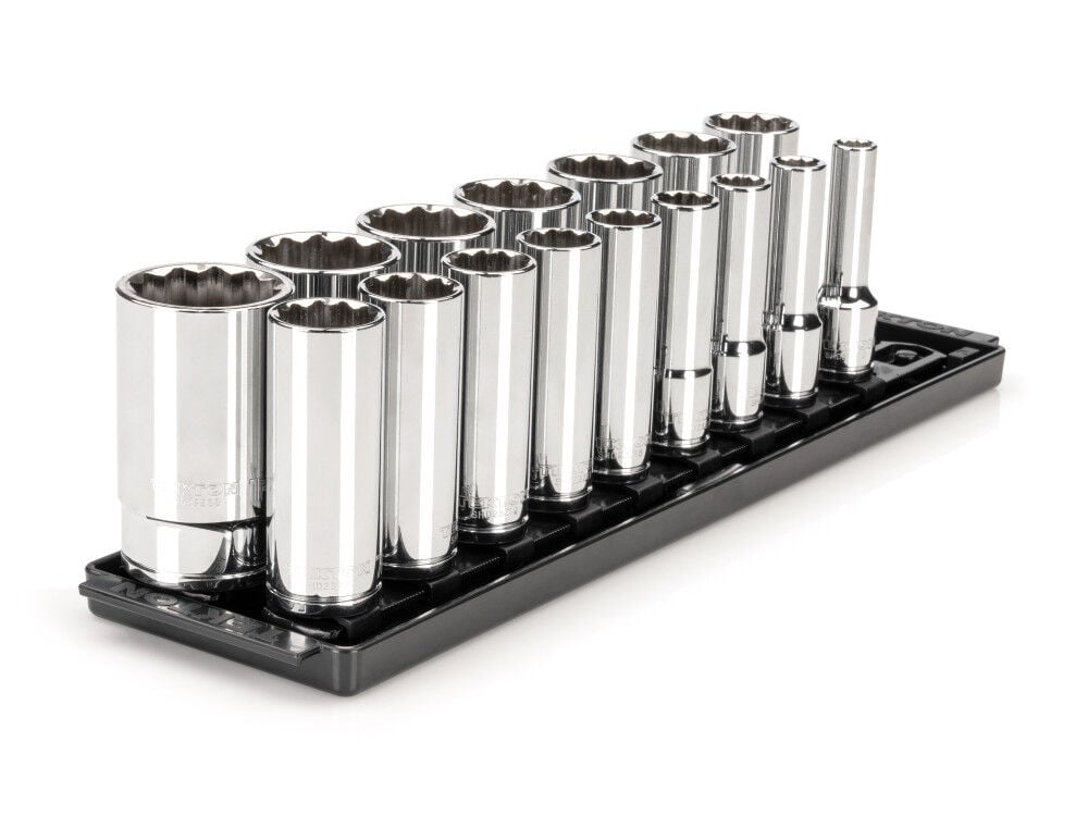 Tekton 1/2 Inch Deep 12 Point Socket Set, 16 Piece (3/8 - 1-5/16 Inch) - SHD92119