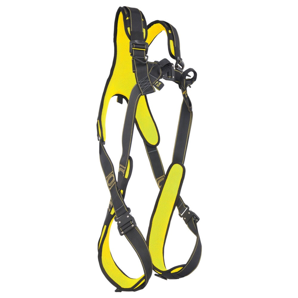 Guardian Fall Protection Cyclone Harness Black/Yellow PT Chest/TB Leg/No Waist Belt/Non Construction Xl – 21054