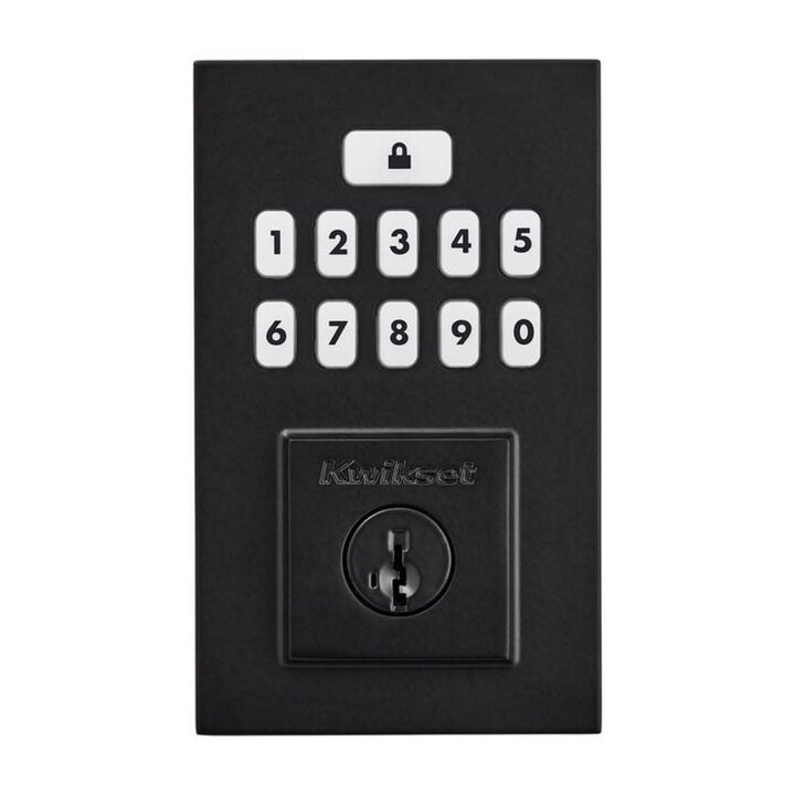 Kwikset 260 SmartCode Electronic Deadbolt Matte Black, large image number 2