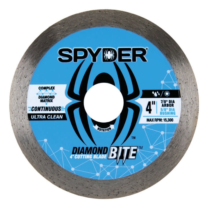 Spyder 4 Inch Wet/Dry Continuous Rim Diamond Blade for Angle Grinders