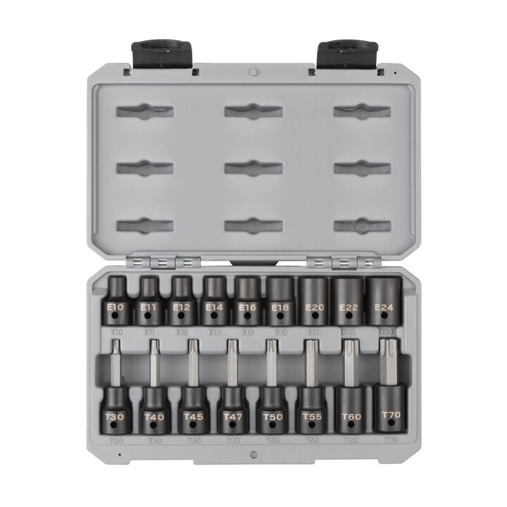 Tekton 1/2 Inch Torx and External Star Impact Socket Set T30-T70, E10-E24, large image number 0