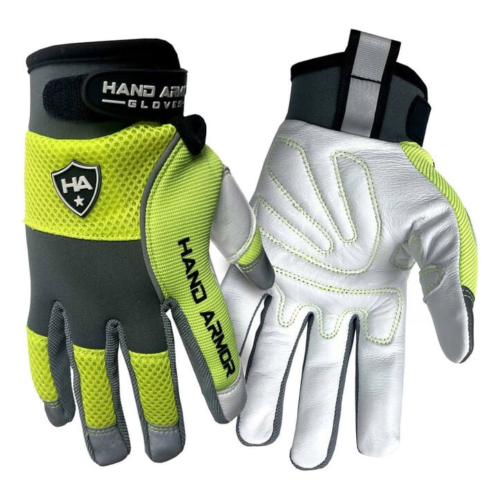 Hand Armor Goatskin Multi-Activity Work Gloves Green and Black XL