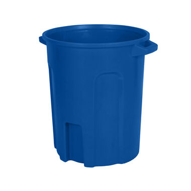 Toter 55 Gallon Round Trash Can with Lift Handle Blue