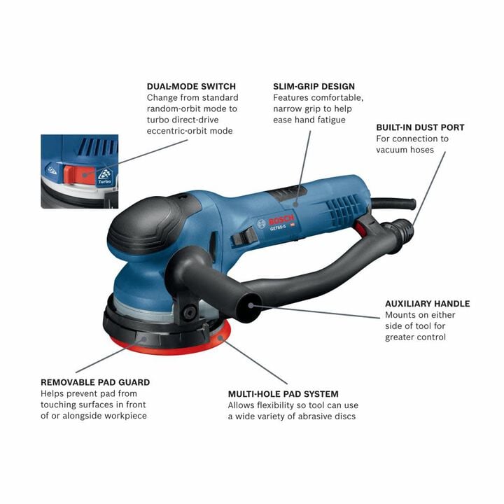 Bosch Dual Mode Random Orbit Sander 5in Factory Reconditioned, large image number 5