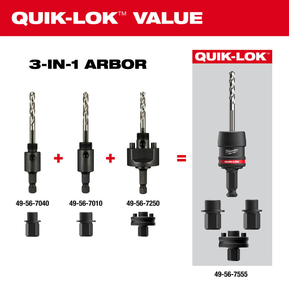 Milwaukee 3/8 Inch QUIK-LOK Arbor Set, large image number 13