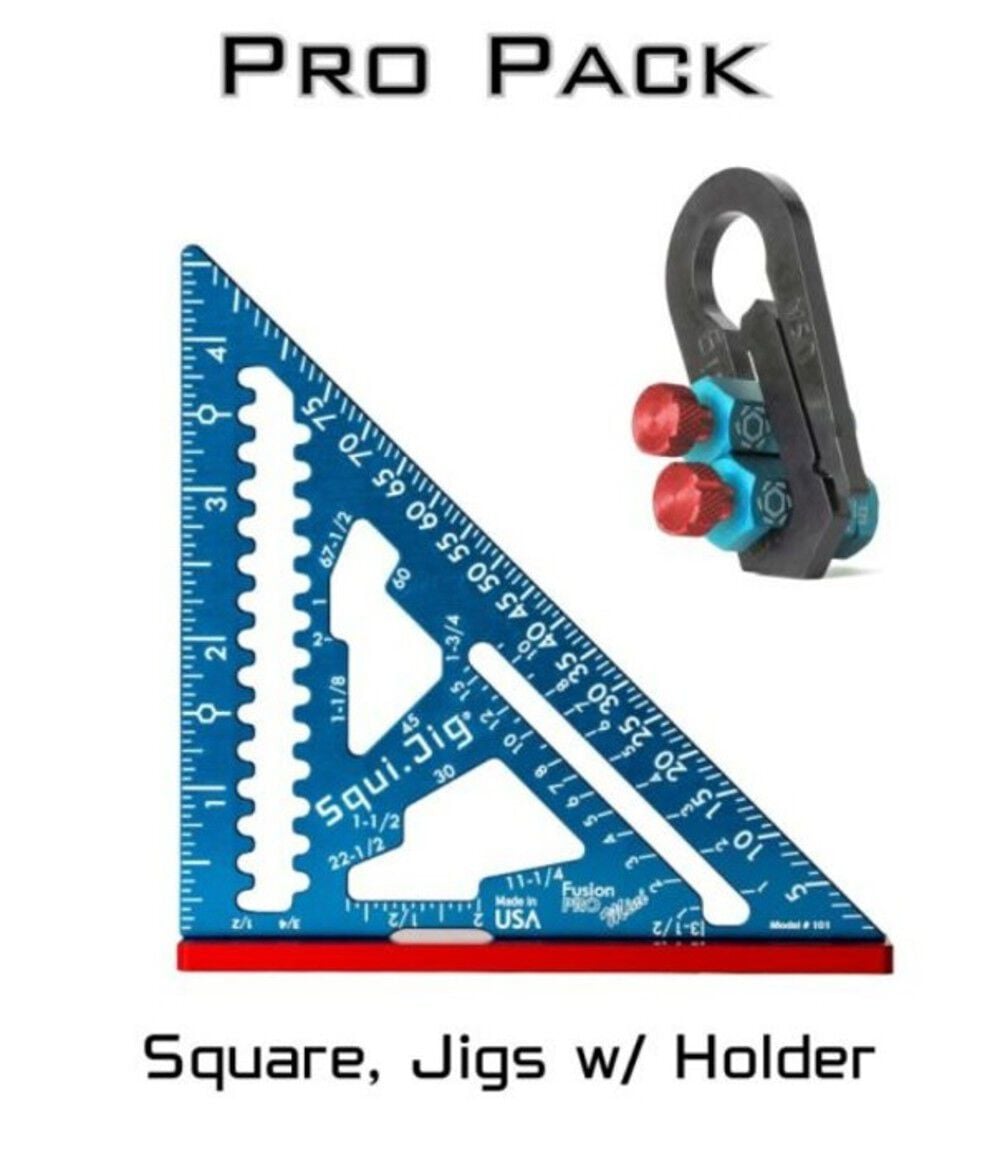 Squi.Jig Fusion Pro RWB 7 1/2 Inch Aluminum Rafter Square with 3/16 Inch Heel, large image number 4
