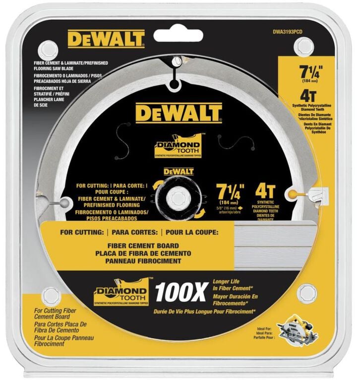 DEWALT 7 1/4 Inch 4T Pack of 10 Fiber Cement PCD Blades, large image number 1