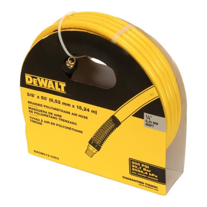 DEWALT 3/8 Inch x 50 Ft. Braided Polyurethane Air Hose