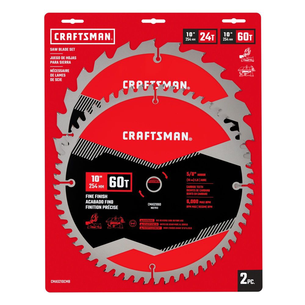 CRAFTSMAN 10 Inch Saw Blade Combo, 2 Pack, large image number 9