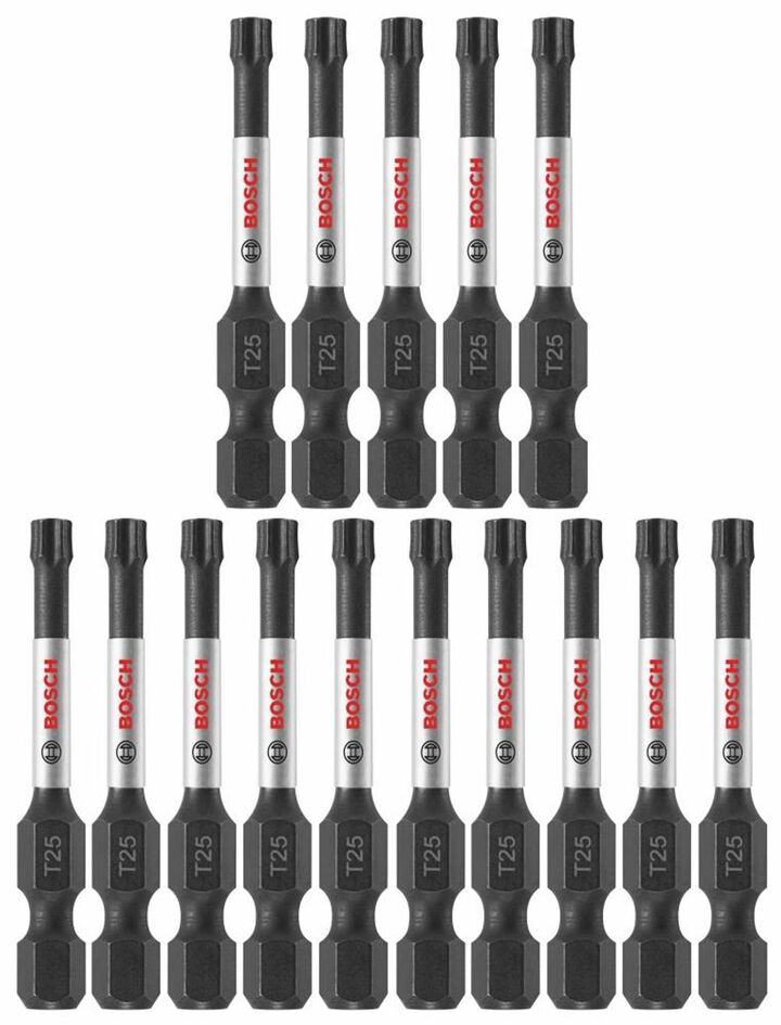 Bosch Impact Tough 2 Inch Torx #25 Power Bits 15 Piece
