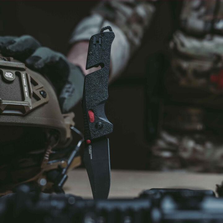 SOG Trident Pocket Knife Black & Red Straight 3.75in Blade, large image number 3