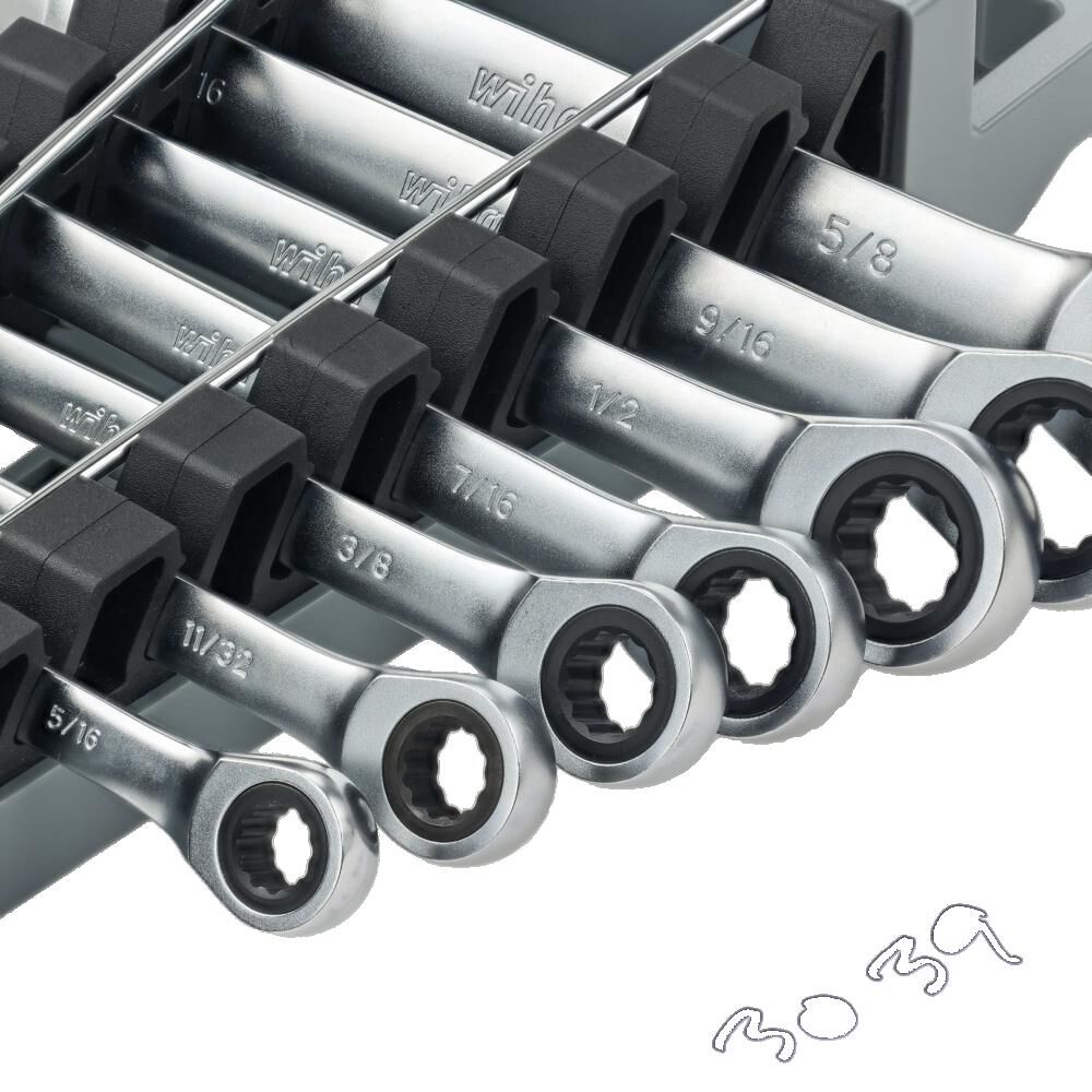 Wiha Combination Ratchet Wrench Set SAE 7pc, large image number 3