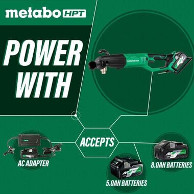 Metabo HPT 36V MultiVolt Cordless 1/2 in High Power Right Angle Drill Kit, large image number 2