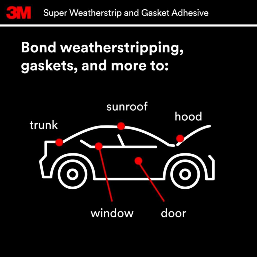 3M Bondo 5 Oz Tube Super Weatherstrip and Gasket Adhesive, Black, large image number 9