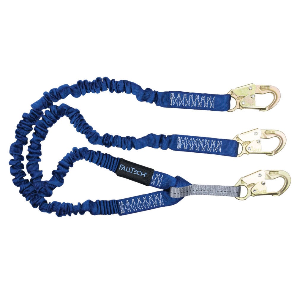 Falltech ElasTech 4.5 to 6′ Double Leg Energy Absorbing Lanyard – 8240Y