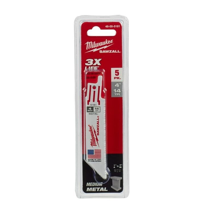 Milwaukee 4 in. 14 TPI Thin Kerf SAWZALL Blades 5PK, large image number 9