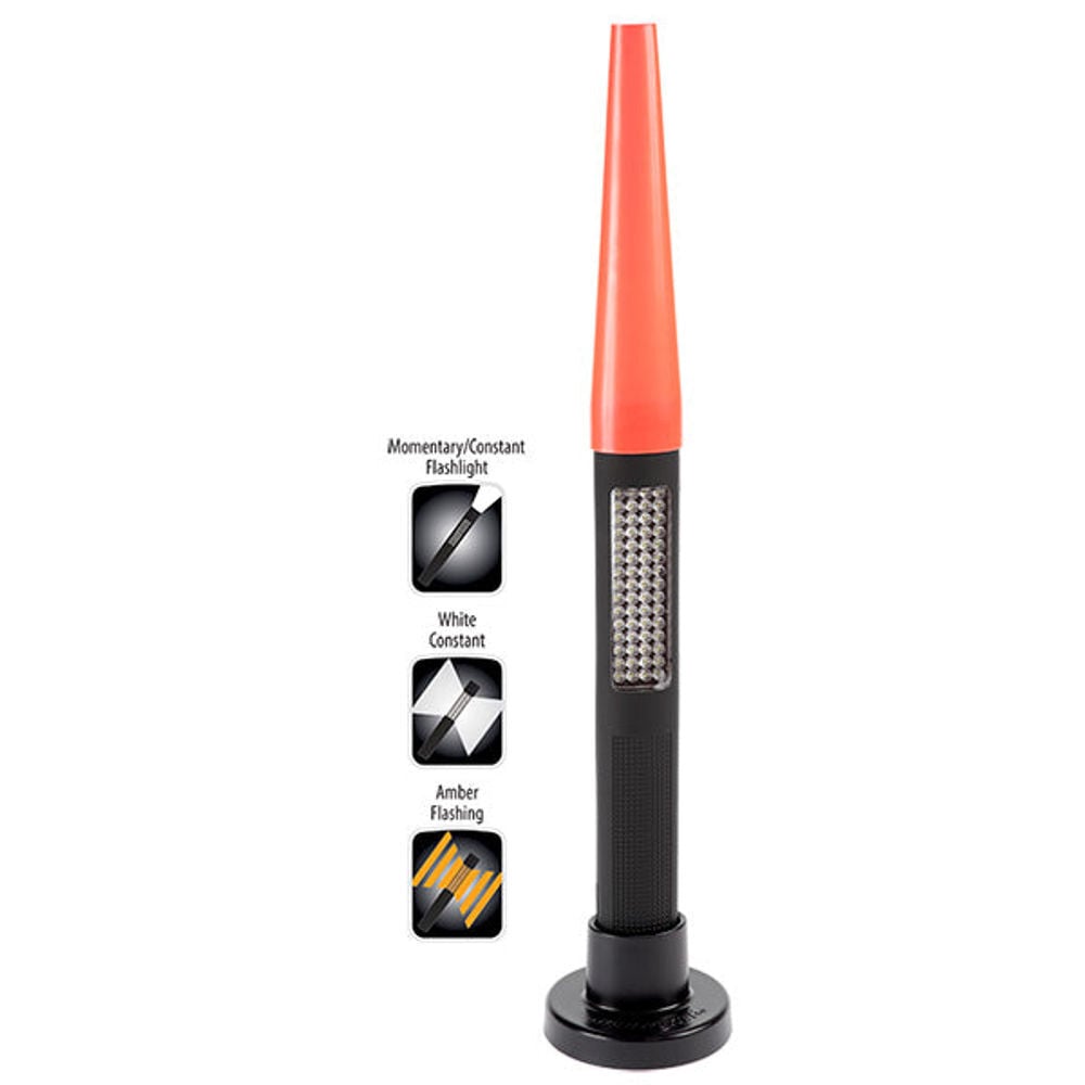 Nightstick LED Flashlight / Safety Light with Magnetic Base & Red Safety Cone, large image number 2