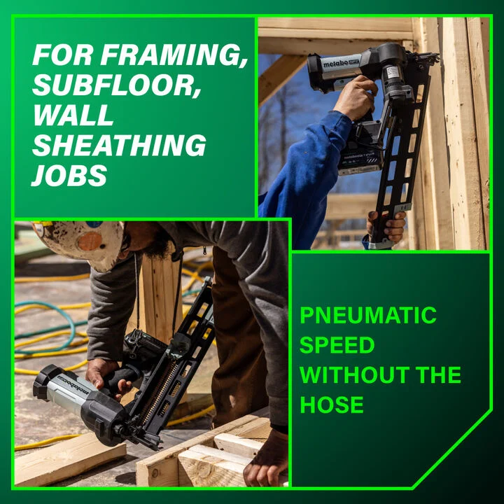 Metabo HPT Cordless Pneumatic 18V 21 Degree Plastic Strip Framing Nailer Kit, large image number 3