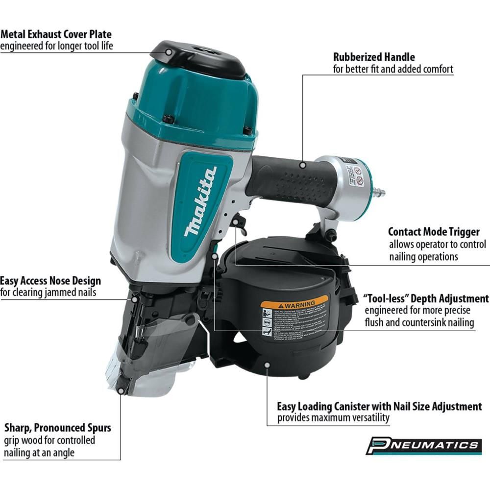 Makita 15 Pneumatic 3-1/2 in. Coil Framing Nailer, large image number 13