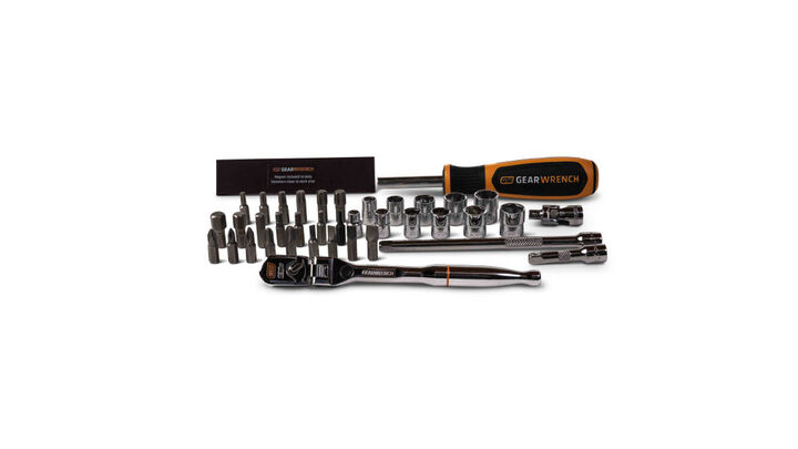 GEARWRENCH Promotional 1/4 Inch Drive MicroDriver Set with 120XP Locking Flex Head Ratchet and Stubby Sockets 39 Pieces, large image number 1