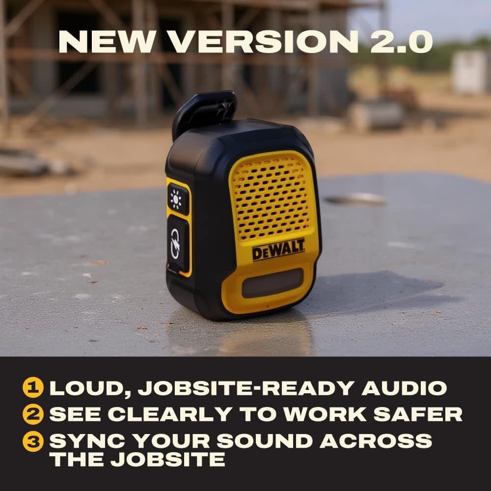 DEWALT Gen 2 Wearable Bluetooth Speaker with LED Light, large image number 3