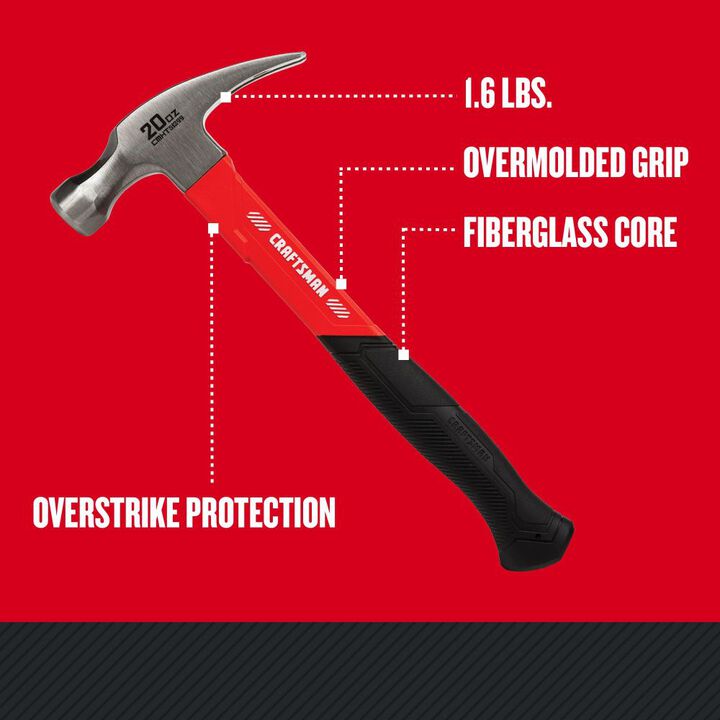 CRAFTSMAN 20 Oz Fiberglass General Purpose Hammer, large image number 1