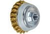 Pferd Knot Wire Cup Brush 3-1/2 Inch Diameter .014 Stainless Steel 5/8-11 Inch Thread, small image number 1