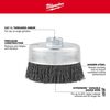 Milwaukee 4 in. Carbon Steel Crimped Wire Cup Brush, small image number 3