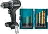 Makita 18V LXT 1/2 Inch Driver Drill Lithium Ion Sub Compact Brushless Cordless (Bare Tool) & Impact GOLD 14 Pc Titanium Drill Bit Set Bundle, small image number 1