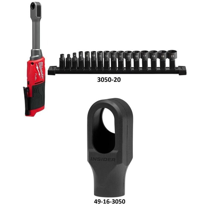 Milwaukee M12 Fuel Insider Extended Reach Ratchet (Bare Tool), Protective Boot Bundle, large image number 1