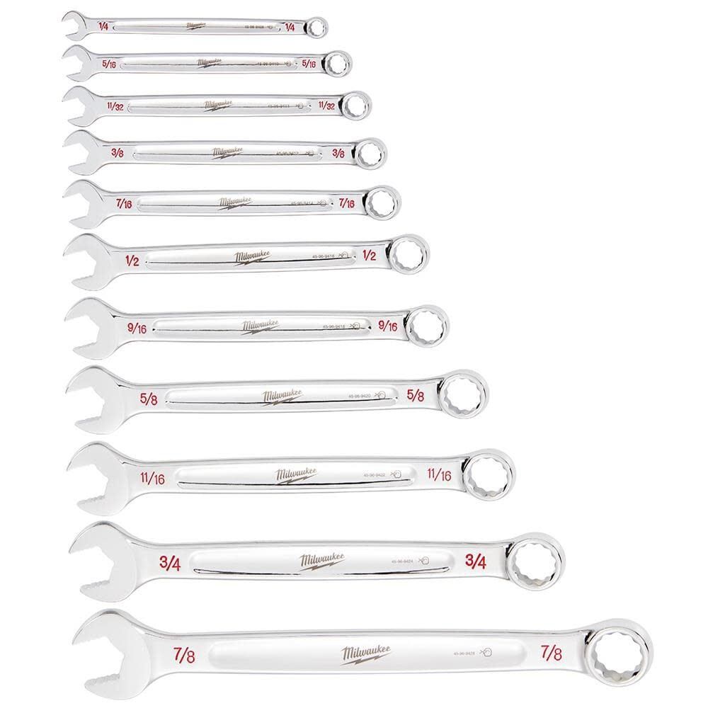Milwaukee 11 Piece Metric Combination Wrench Set and 11 Piece SAE Combination Wrench Set Bundle, large image number 4