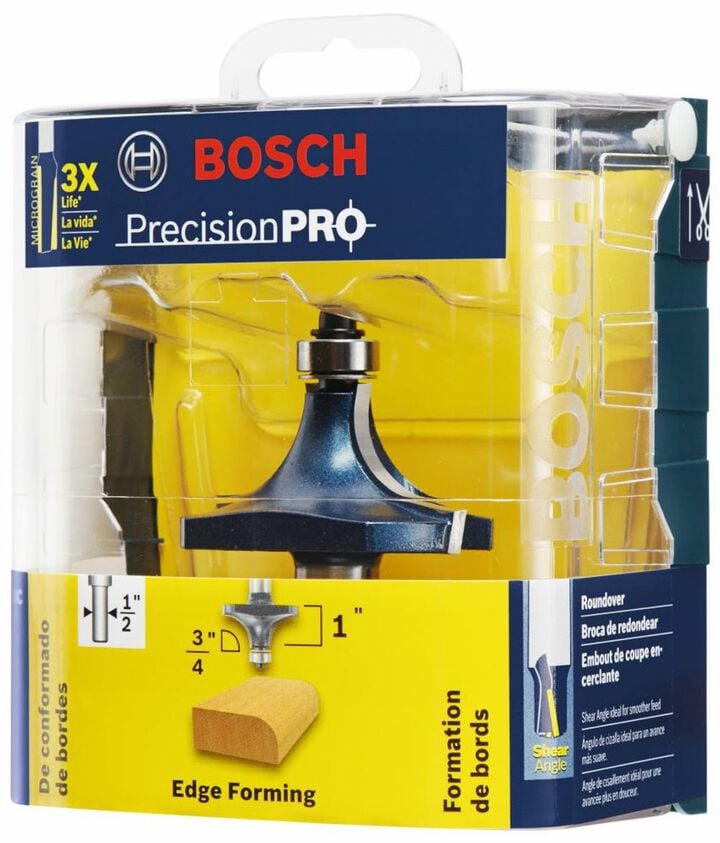 Bosch 3/4in x 1in Carbide Tipped Roundover Router Bit, large image number 2