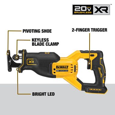 DEWALT 20V MAX XR  Brushless Reciprocating Saw (Bare Tool), large image number 8