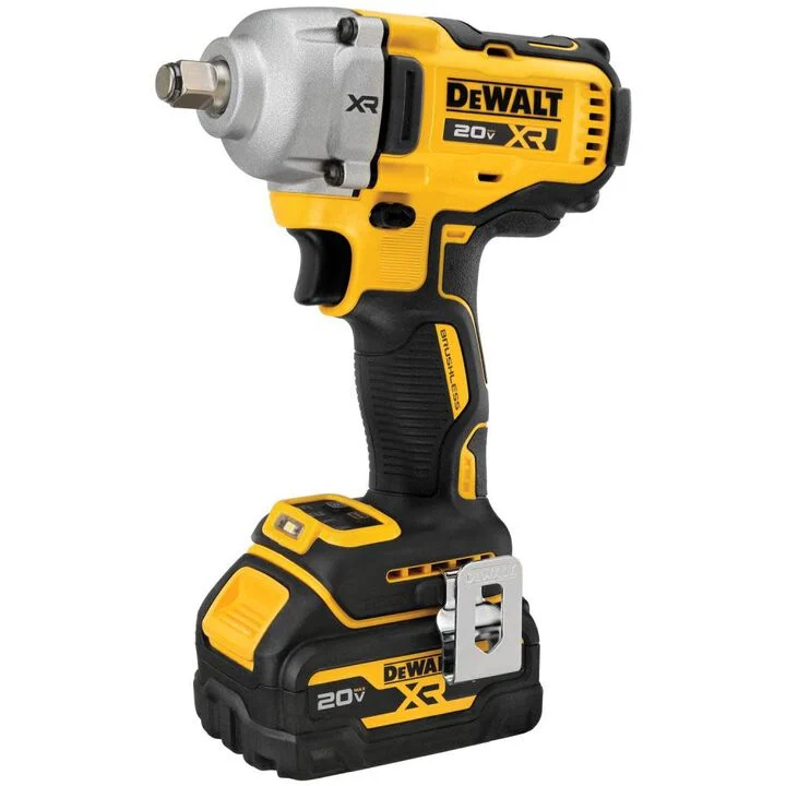 DEWALT 20V MAX XR 1/2in Mid Range Impact Wrench with Hog Ring Anvil & Oil Resistant Batteries Kit, large image number 1