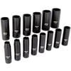 Milton 1/2 Drive Deep 6-Point Impact Socket Set 3/8 Inch- 1-1/8 SAE Steel Coated Black Oxide Finish 14pc, small image number 2