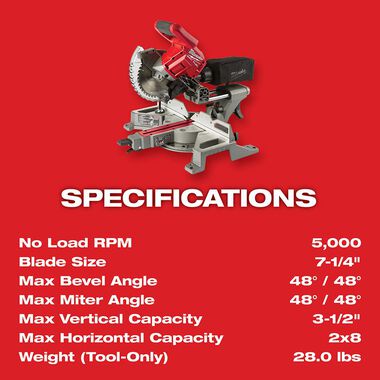 Milwaukee M18 FUEL 7-1/4 in. Dual Bevel Sliding Compound Miter Saw Kit, large image number 7
