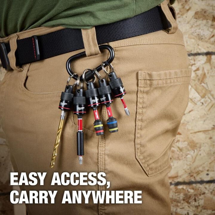 Milwaukee Bit Holder with Carabiner, 5 Piece, large image number 1