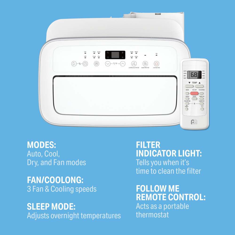Perfect Aire 115V 12000 BTU/8000 SACC Portable Air Conditioner with Remote, large image number 7