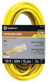 Southwire SJTW Outdoor Extension Cord 12/3 50 Ft Yellow, small image number 3