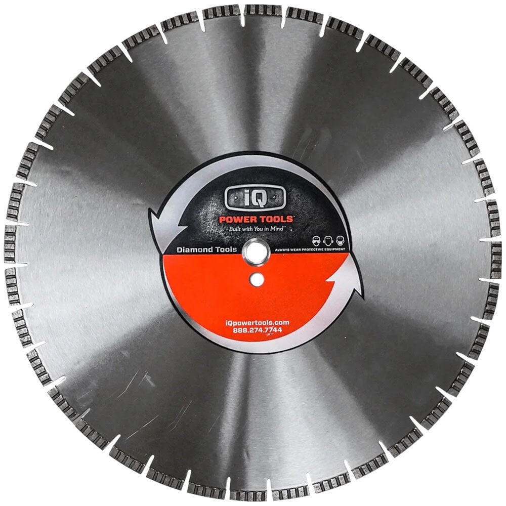 iQ Power Tools 20 Inch Platimun Silent Core Segmented Turbo Rim Diamond Blade for Masonry – MAS20-140BP-QT