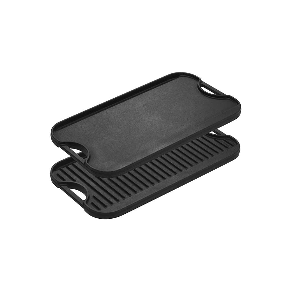 Lodge Cast Iron 20 x 10 1/2 Inch Black Pro-Grid Reversible Grill/Griddle Pan – LPG13