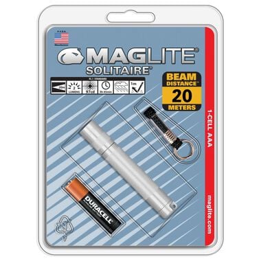 Maglite Solitaire Incandescent 1-Cell AAA Silver Flashlight