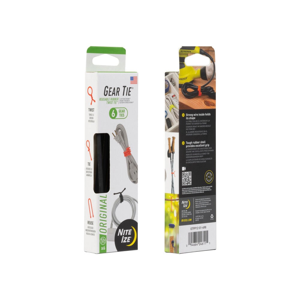 Nite Ize Gear Tie ProPack 12in 6pk Black, large image number 3